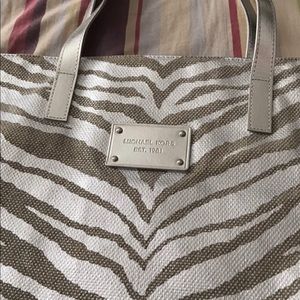 Michael Kors Silver zebra tote bag